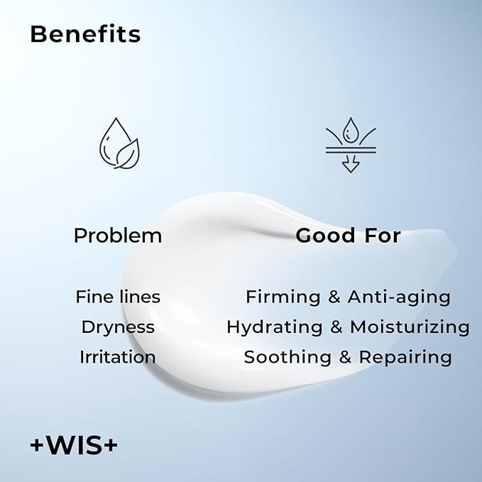 +WIS+ 6X Peptide Collagen Booster Cream, Peptide Moisturizer, Anti Aging Firming Face Cream with Hyaluronic Acid for All Skin Types, Safe on Sensitive Skin (1.76 fl.oz)