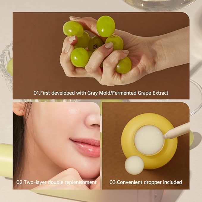 Papa Recipe Noble Rot Lifting Ampoule 30ml – 62.1% Fermented Grape Extract & Hyaluronic Acid – Double Layer Serum for Hydration, Firmness & Radiance – Korean Skincare