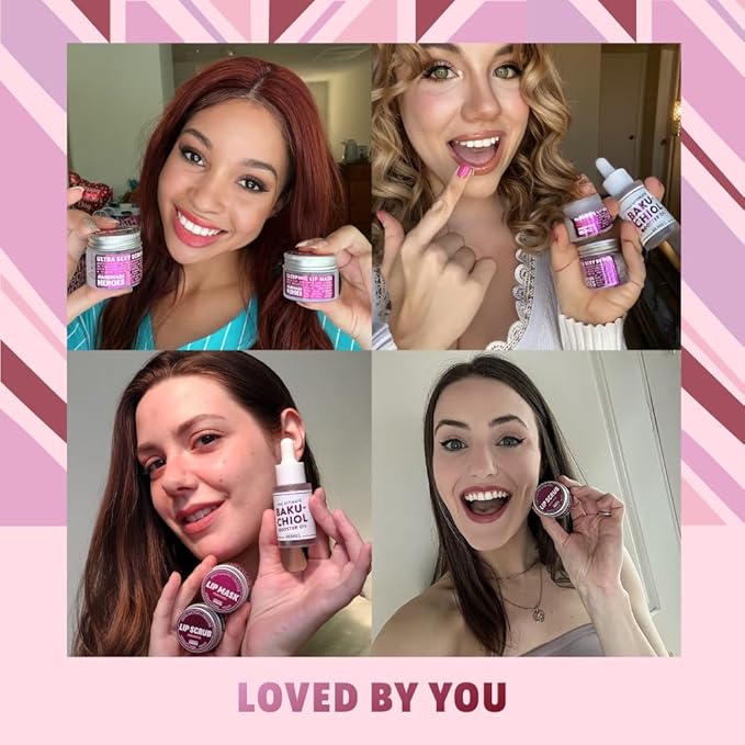 Travel size 2% Bakuchiol Oil and Hyaluronic Acid Serum by Handmade Heroes with Sugarcane Squalane, All Natural Retinol Alternative For Radiant and Line Smoothing Travel Set for Dewy Skin