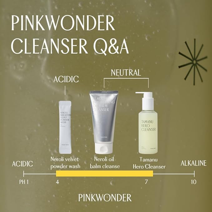 PINKWONDER Neroli Oil Balm Cleanser 4.23oz(120g), Cleansing Oil Balm Face Wash, Removes Makeup and Impurities, Niacinamide and Neroli for Glowing Skin, Korean Skincare