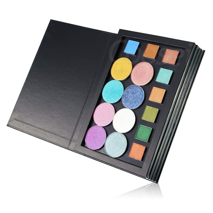 Coosei 3 Layers Book Shape Empty Magnetic Eyeshadow Palette Magnetic makeup palette Large Makeup Storage Box high-capacity for makeup depotting