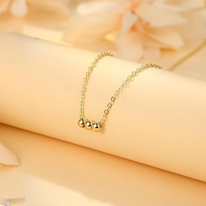 Dainty Gold Heart Necklace for Women - 14K Gold/Silver Plated Cute Heart Handmade Disc Circle Bee Choker Adjustable Necklace for Women Trendy Jewelry