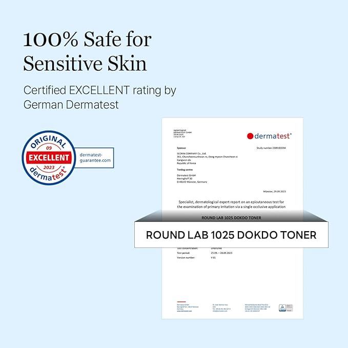 ROUND LAB 1025 Dokdo Toner 6.76 Fl Oz, Oil Control and Reduces Excess Sebum, Gentle Exfoliating Facial Toner, Deep Sea Water for Moisturization, Soft Finish Without Stickiness, Korean Skin Care