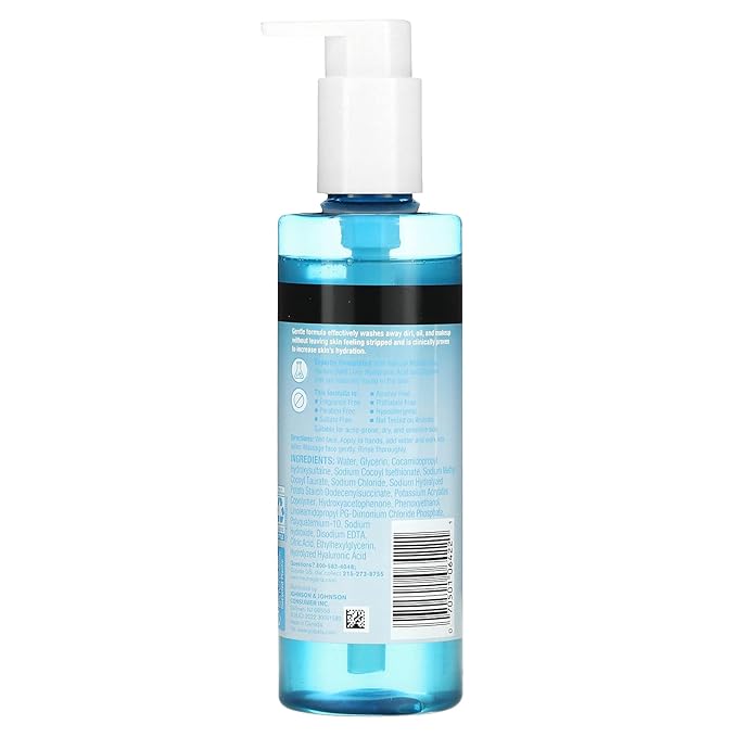Neutrogena Hydro Boost Face Wash, Fragrance Free, Hydrating Facial Cleanser with Hyaluronic Acid, Daily Foaming Face Wash & Makeup Remover, Hypoallergenic Gel Cleanser, 7.8 fl. oz