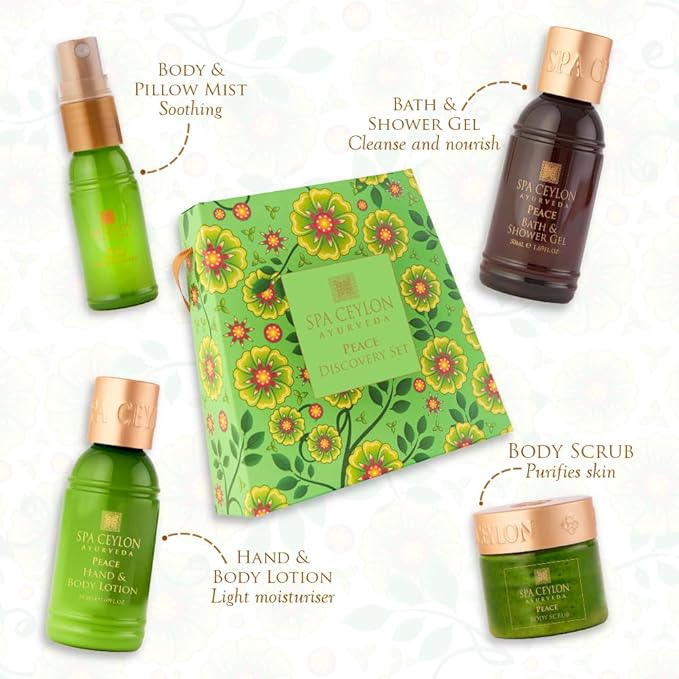 SPA CEYLON Peace Discovery Set | Ayurvedic Discovery Set for Tranquility and Relaxation | Spa Gift Set | Beauty Ritual