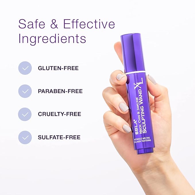 SBLA Neck, Chin & Jawline Sculpting Wand XL – Melts Neck Fat Under The Chin & Along Jowls, Lifts & Sculpts The Entire Area & Reduces Lines, Boosts Collagen Production - 2 Pack