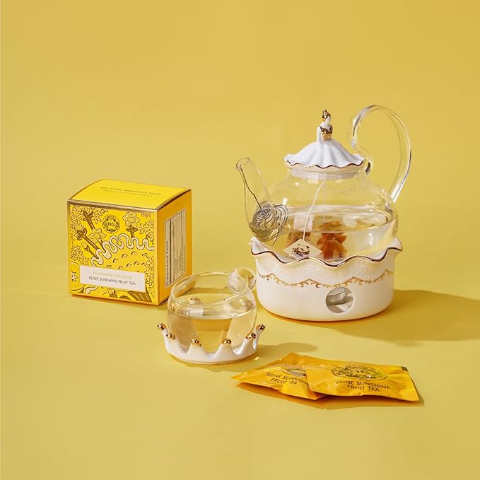 Seine Sunshine Fruit Tea Gift Set – Fruity Herbal Infusion with Natural Ingredients | 20 Tea Bags + 100g Rock Sugar | Caffeine-Free Wellness Blend | Refreshing Daily Detox Tea | Holiday Gift Box for Women & Friends
