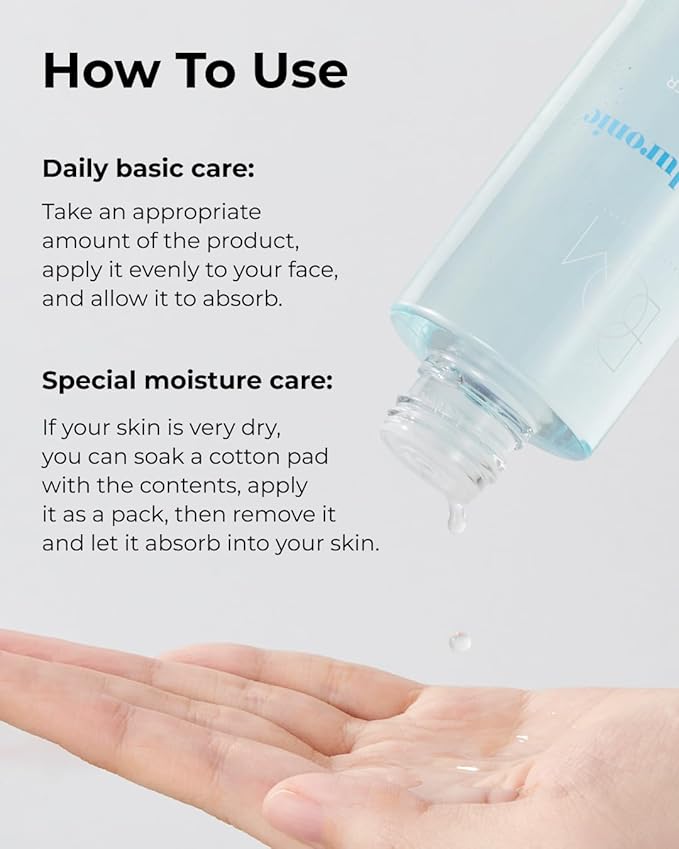 BOM Hyaluronic Acid Moisture Toner 6.76 fl oz, Lightweight Vegan Toner with Vitamins, 72 Hour Hydration Lock, Non Sticky Formula, Hypoallergenic, Sensitive Skin, Korean Skincare