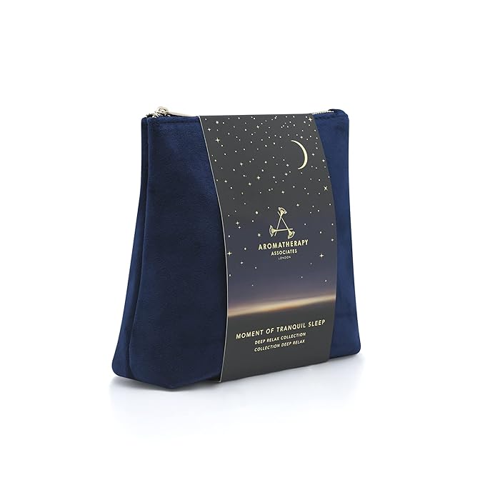 Aromatherapy Associates Moment of Tranquil Sleep. Luxurious Holiday Gift Set Includes Deep Relax Bath & Shower Oil, Sleep Mist, Candle Votive, Eye Mask and Lush Velvet Bag (1 Count)