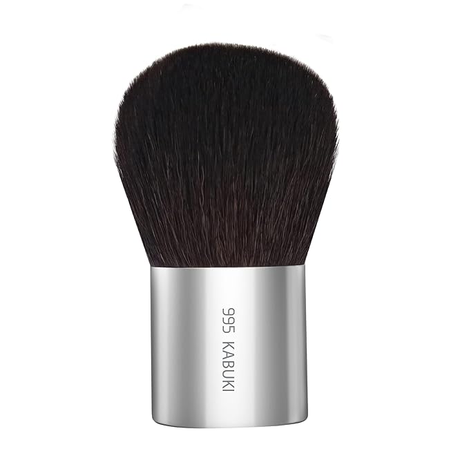 Bdellium Tools Professional Makeup Brush - Studio Series 995 Kabuki - With Soft Synthetic and Natural Mixed Fibers, For Full Coverage Application (Silver, 1pc)