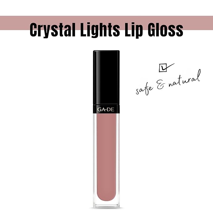 GA-DE Crystal Lights Lip Gloss, 824 - Enriched with Light-Reflecting Crystal Pearls - Smooth Silky, Rich Color - Moisturizes and Adds Shine - 0.2 oz