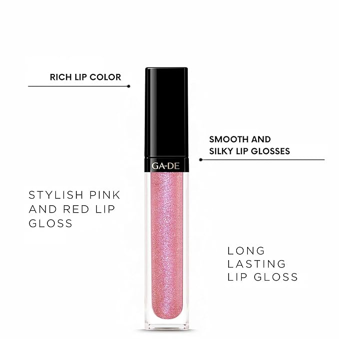 GA-DE Crystal Lights Lip Gloss, 810 - Enriched with Light-Reflecting Crystal Pearls - Smooth Silky, Rich Color - Moisturizes and Adds Shine - 0.2 oz