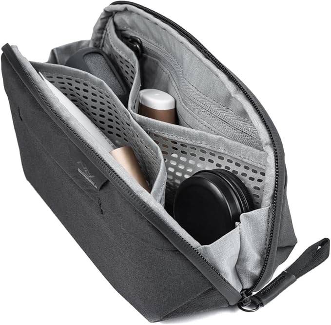 Peak Design Small Wash Pouch, Black, Weatherproof Travel Toiletry Bag, Upright or Hanging Toiletry Kit with Pockets, Magnetic Toothbrush Pocket, Wide UltraZip Opening, Toiletry Bag for Men and Women
