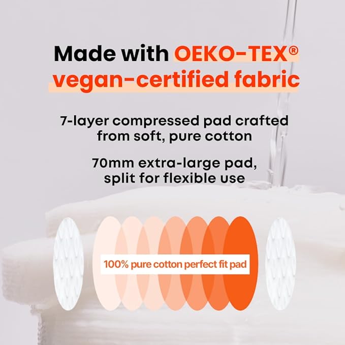 Carrot Calming Toner Pads – Korean Toner Pads with Centella Asiatica, Redness Reducing Skin Care, Pore Minimizer, Soothing & Hydrating with Jeju Carrot Extract, 100% 7 Layer Cotton 40 Pad