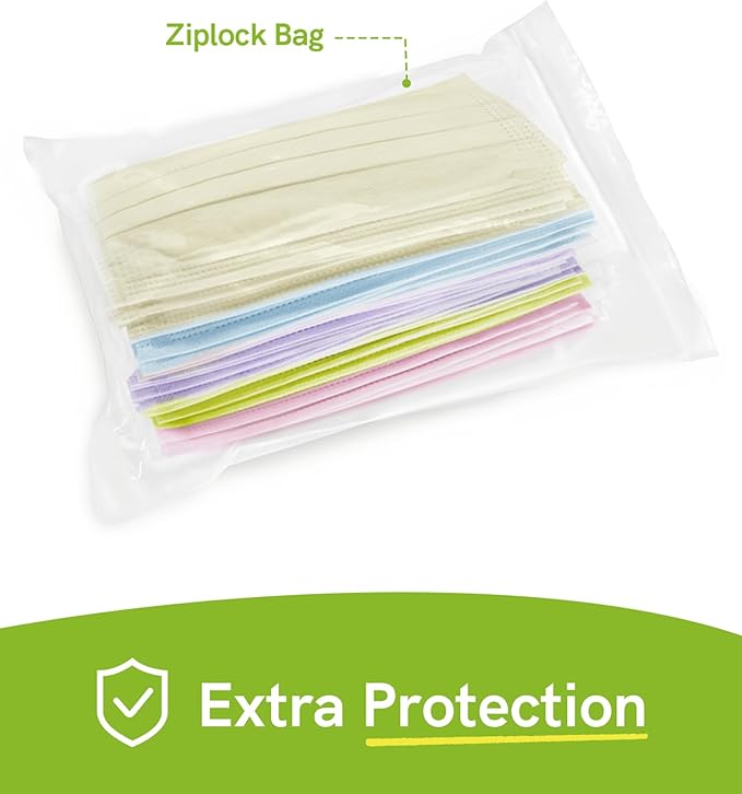 FriCARE Disposable Face Masks, 3-Ply ASTM Level 3 Medical Grade, FSA/HSA Eligible, Breathable & Comfortable for Allergy/Sun Protection, 50 Pack Galaxy Candy