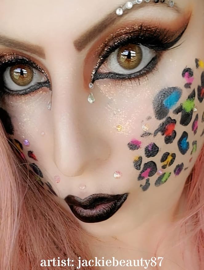 Stencil1FX - Leopard Spots Eye Makeup Stencil for Costumes, Dress Up, Halloween, Cosplay, Arts, Face Painting