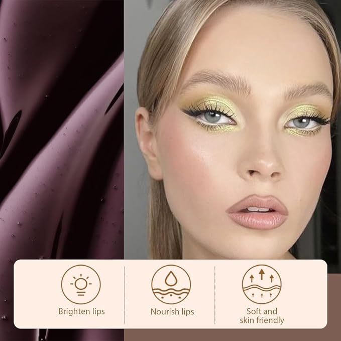 Light Taupe Liquid Matte Lip Liner Stain Peel Off with Tweezer, Long Lasting, Waterproof Matte Lipstick Lip Gloss Tattoo for Women, Transfer-prof Lip Tint Makeup for All Skin Types 04#