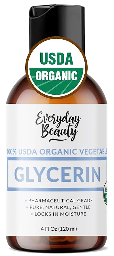 100% Organic Glycerin - For Skin & Hair - Food Grade - USDA Certified - Not From Palm Oil - Perfect Skin and Hair Moisturizer - 4 Fl Oz