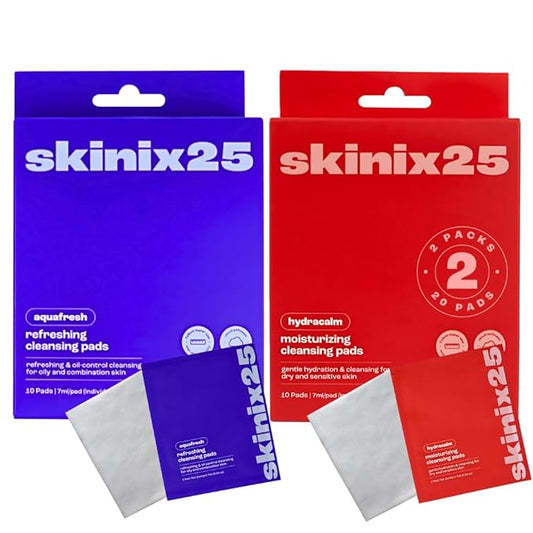 Hydracalm & Aquafresh Facial Cleansing Pads – 20 Individually Wrapped Face Wipes for Travel, Gym & On-the-Go Skincare | Hydrating + Oil-Control Cotton Pads for All Skin Types