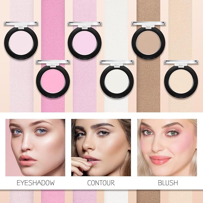 Monochrome Matte Eyeshadow Makeup Palette,Highly Pigmented Off-White Eyeshadow Palette,Matte Pressed Powder Eye shadow Makeup,Single Vegan Eye Shadow,Daily Evening Women Girls Eyeshadow Gift 06