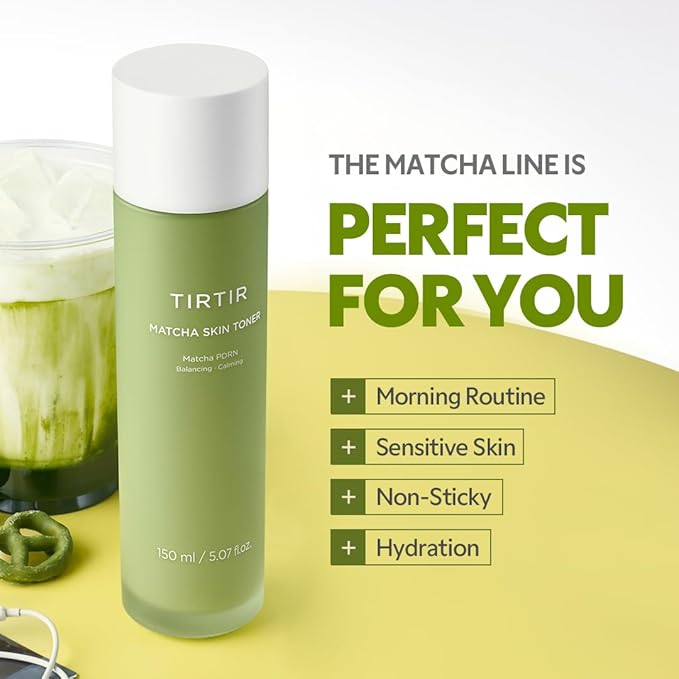 TIRTIR Matcha Skin Toner 5.07 Fl Oz | Hydrating Korean Daily Skin Care Facial Toner for Anti-Redness