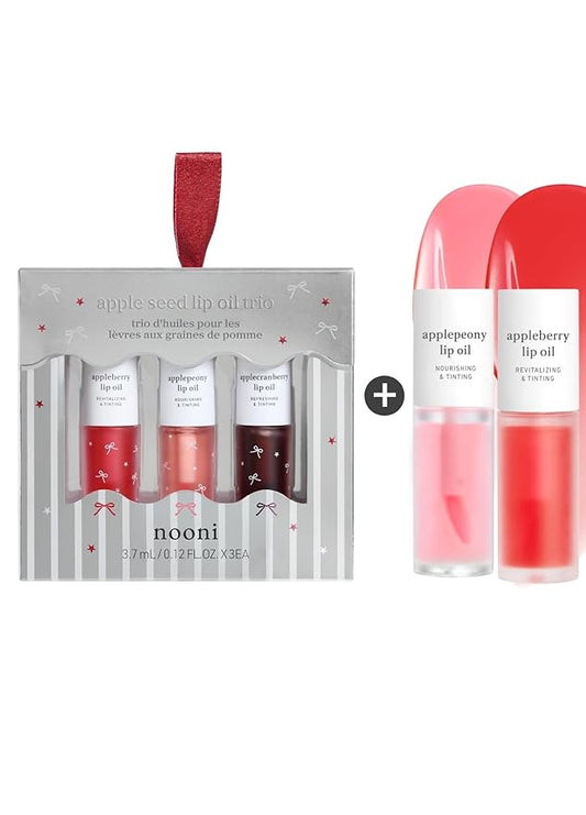 NOONI Korean Lip Oil Gift Set + Applepeony + Appleberry Lip Oil