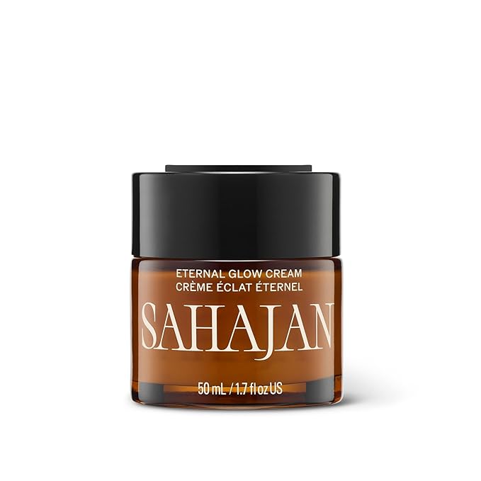 Sahajan Eternal Glow Cream with Vitamin C, Bakuchiol, Ceramides + Saffron | Clinically-Proven Clean Ayurvedic Lightweight Moisturizer | Moisture Barrier, Fine Lines & Wrinkles | 1.7 oz