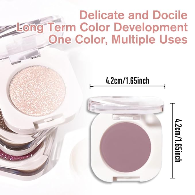 Mauve Taupe Matte Eyeshadow Palette for Women, Single Monochrome Eye Shadow Makeup, Shiny Pressed Powder, Blendable Natural sombras para ojos, Holographic,Vegan,Travel -25