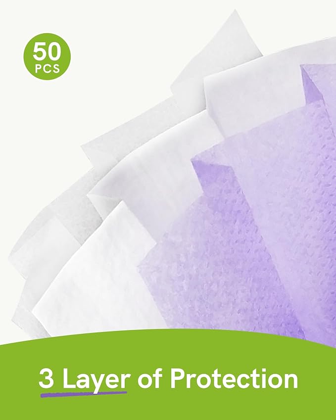 FriCARE Disposable Face Masks, 3-Ply ASTM Level 3 Medical Grade, FSA/HSA Eligible, Breathable & Comfortable for Allergy/Sun Protection, 50 Pack Lavender Mousse