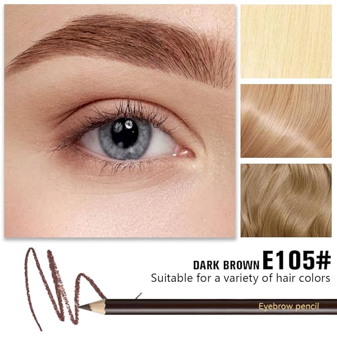 12Pcs Eyebrow Pencils for Women,Wooden Hard-Core Medium Brown Eyebrow and Eyeliner Pencil,Long Lasting Waterproof and Sweat-Proof,Beginner Makeup Brow Pencil,Create a Natural Eye Brow Makeup,Vegan