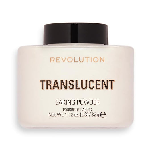 Revolution, Loose Baking Powder, Makeup Setting Powder, Long Lasting Coverage, Mattifies & Reduces Shine, Translucent, 1.12 oz