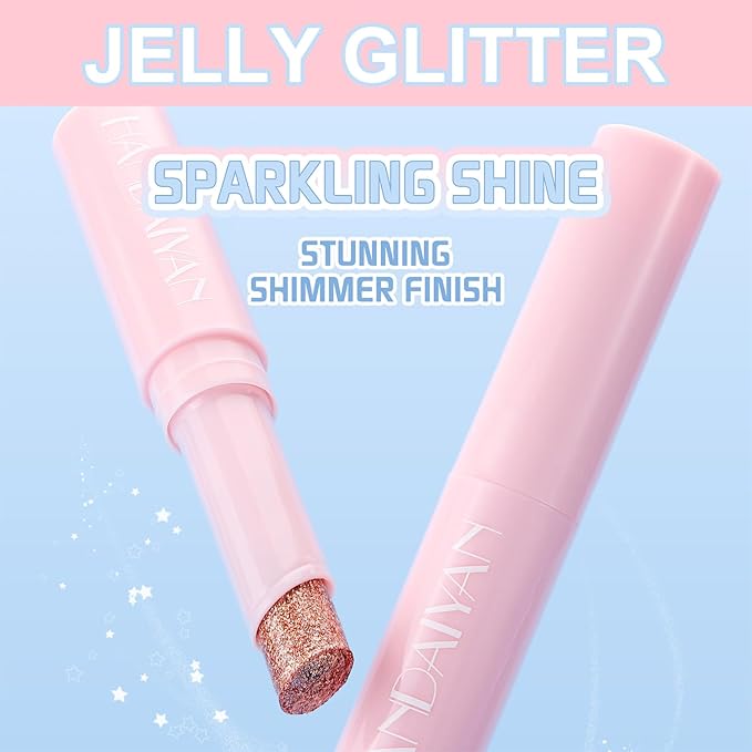 3PCS Crystal Hydrating Jelly Stick Eyeshadow Stick, Glitter Makeup Jelly Shimmer Eye Shadow Crayon, Lightweight Eye Brightener Eye Makeup (03+04+06)