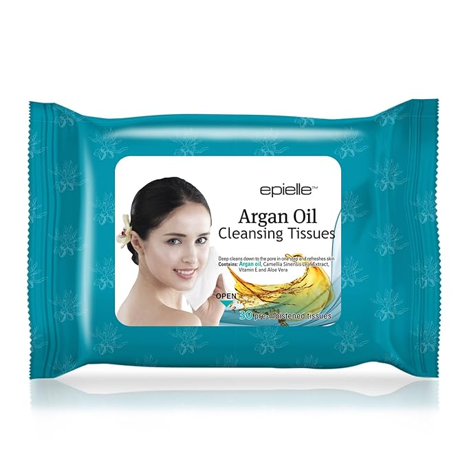 Epielle Makeup Remover Wipes, Remove Dirt, Oil, Waterproof Mascara, Gentle Daily Facial Cleanser Towelettes with Collagen, Cucumber, Aloe Vera & Argan Oil, Vegan & Cruelty-Free, 60 Count (Pack of 4)