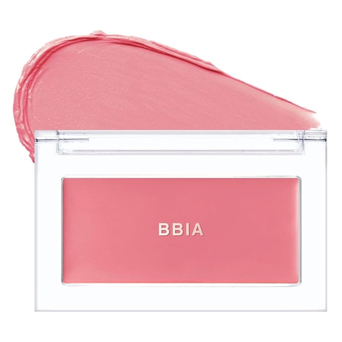 BBIA Ready To Wear Downy Cheek Cream Blush 8 Color - Creamy Blendable & Buildable Blush Dewy Texture & Matte Finish High Pigment Longlasting Lightweight Natural Face Makeup, 0.10oz (08 DOWNY ROSY)