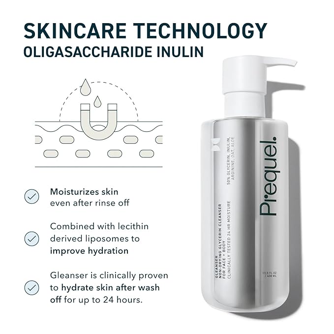 Skin Gleanser, Moisturizing Glycerin Face Wash, Professional Strength Face Cleanser for Women, Unscented Sensitive and Dry Skin Face Wash Pump Bottles - 6.75 fluid ounce (Pack of 2)