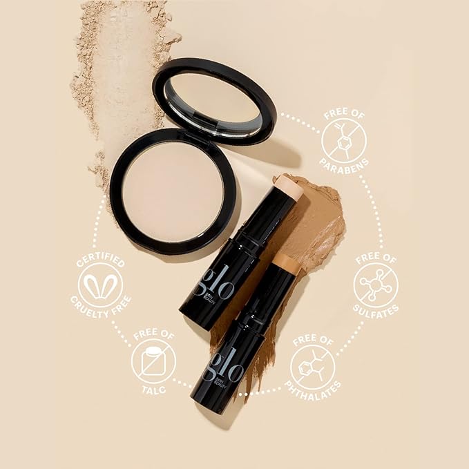 Glo Skin Beauty Pressed Base Powder Foundation Makeup (Tawny Light) - Flawless Coverage for a Radiant Natural, Second-Skin Finish
