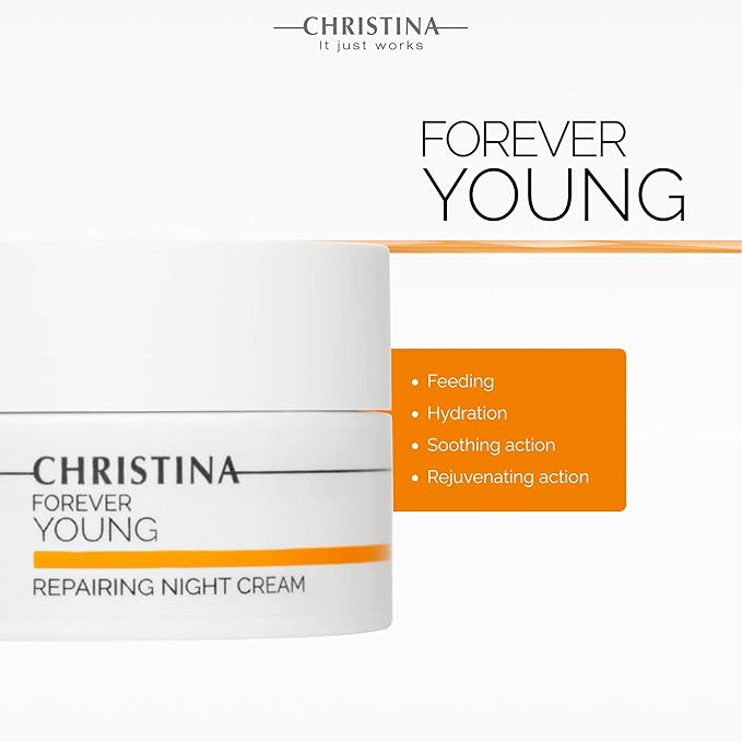 -CHRISTINA- Forever Young Repairing Night Cream - 50ml - Lightweight & Non-Oily Retinol Cream with Peptides, Vitamins A & E for Overnight Hydration - For All Skin Types