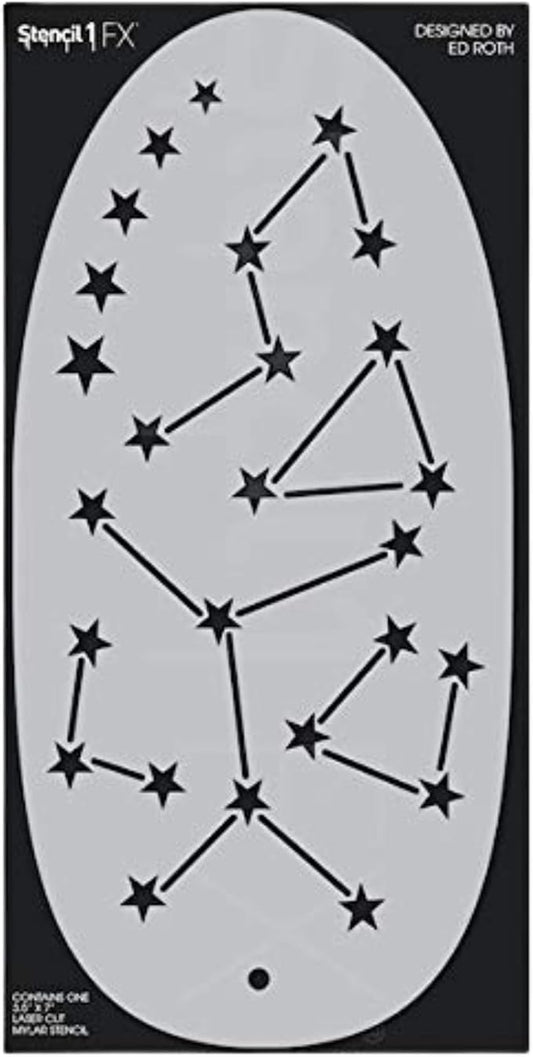 Stencil1FX - Constellations Stars Eye Makeup Stencil for Costumes, Dress Up, Halloween, Cosplay, Arts, Face Painting