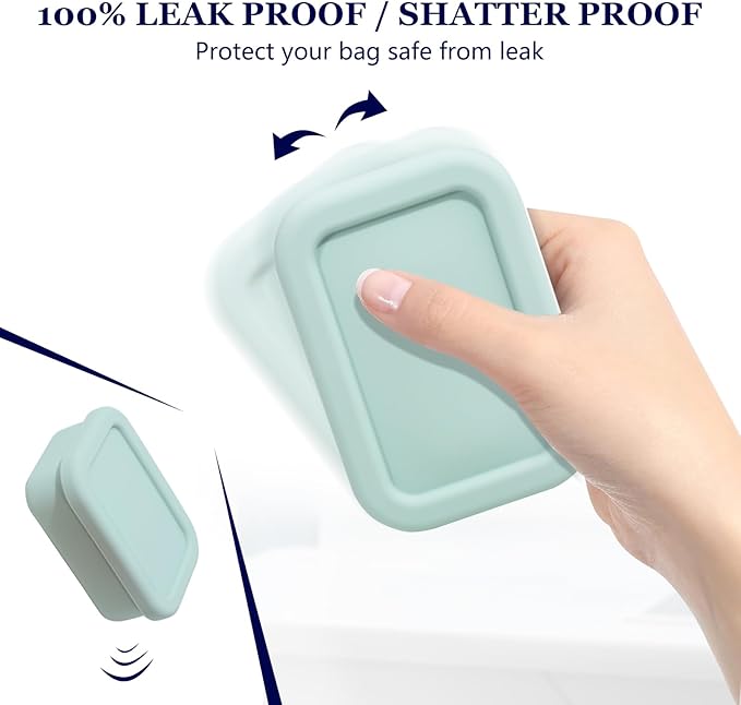 Leak Proof Silicone Travel Soap Case with Draining Layer, Travel Size Toiletry, Portable Soap Container for One Regular Bar Soap Perfectly, Shatter-Proof Soap Holder for Bathroom, Gym (Mint Green)