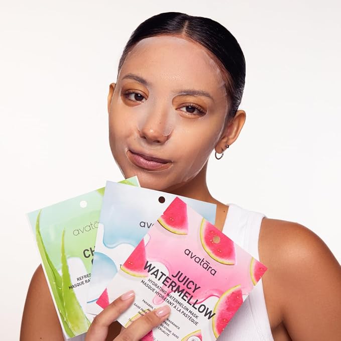 Avatara All-Stars 8-Pack Facial Sheet Mask Variety Pack | Clean K-Beauty Set for Dry, Sensitive, Uneven Skin | Gentle Moisture | Fragrance-Free, Paraben-Free & Cruelty-Free Korean Masks