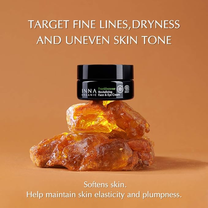 INNA ORGANIC Rejuvenating Face Cream, Anti-aging, Wrinkle Care, Fine Lines, Firm & Tightening, EWG & COSMOS Certified | Frankincense Essential Oils Infused Skin Care | Luxury Clean Beauty