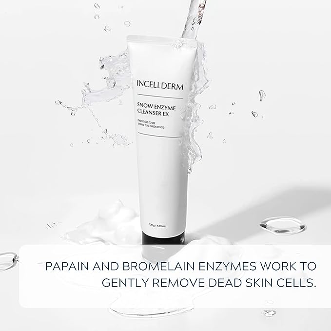 INCELLDERM Snow Enzyme Cleanser, Makeup Remover, K-beauty Cleansing Foam 120g
