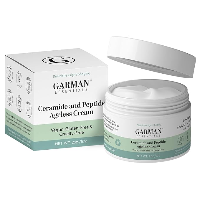 Ceramide and Peptide ageless Cream, Daily Facial Repair Moisturizing Cream, Skincare, Moisturizer, Safe for Sensitive Skin, Vegan, Gluten-Free