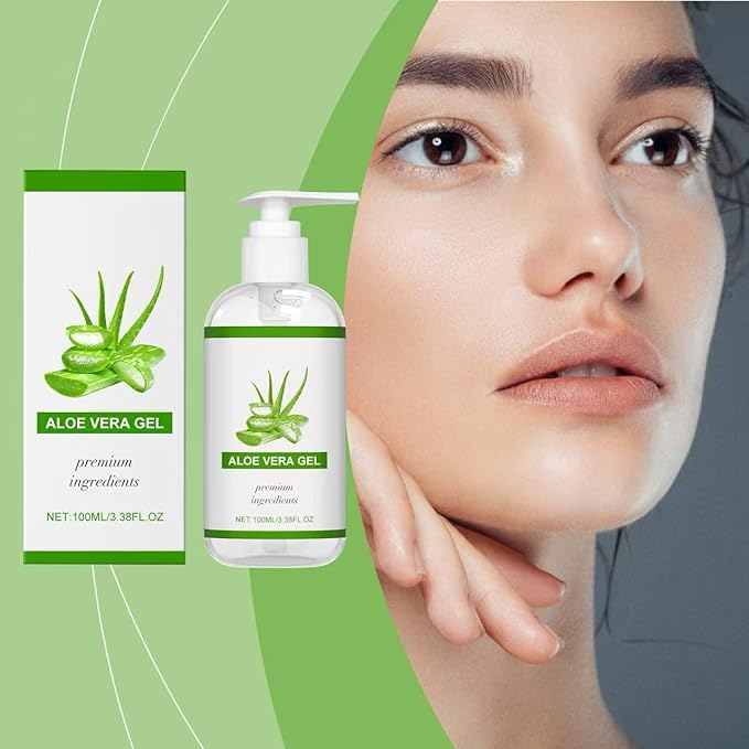 Aloe Vera Gel for Face and Body, Soothing & Moisturizing Gel with Carbomer, Repairs Dry Skin, Brightens Skin Tone, Daily Use for All Skin Types（130ml