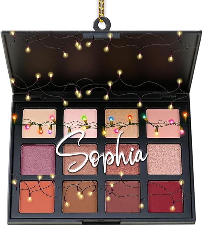 Personalized Name Cosmetic Shape Flat Ornament for Girls - Christmas Makeup Artist Stylist Ornament 94
