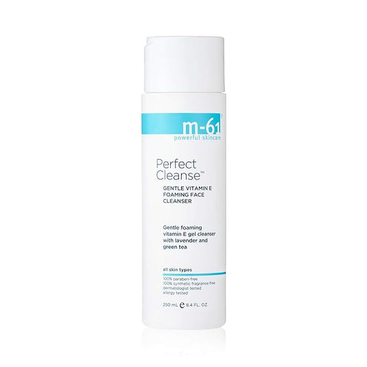 m-61 Perfect Cleanse | Daily Gentle, Foaming Gel Cleanser With Vitamin E, Lavender, Green Tea. For All Skin Types. Dermatologist and Allergy Tested, 8.2 Fl Oz