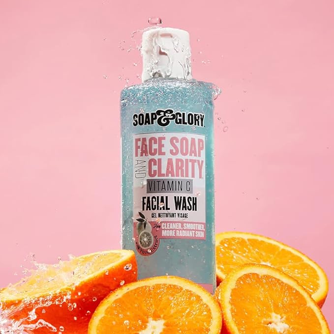 Soap & Glory Vitamin C Brightening Facial Cleanser - 3 in 1 Foaming Face Wash, Makeup Remover & Facial Exfoliant - Deeply Cleanses, Purifies & Hydrates for Radiant, Smooth Skin (11.8 fl oz)
