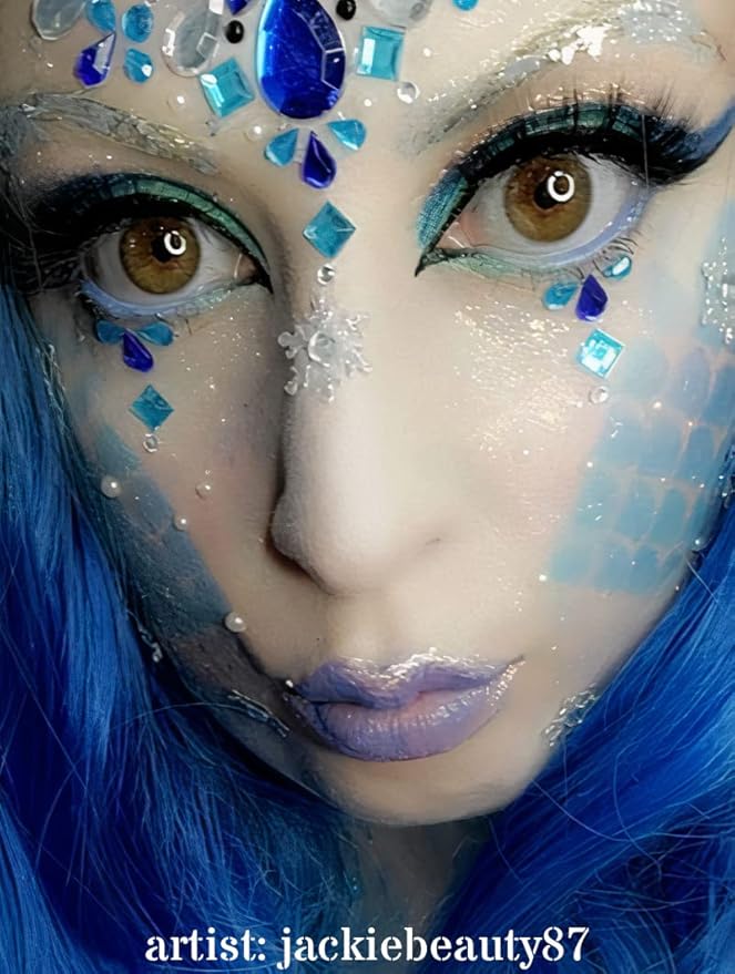 Stencil1FX - Mermaid Scales Eye Makeup Stencil for Costumes, Dress Up, Halloween, Cosplay, Arts, Face Painting