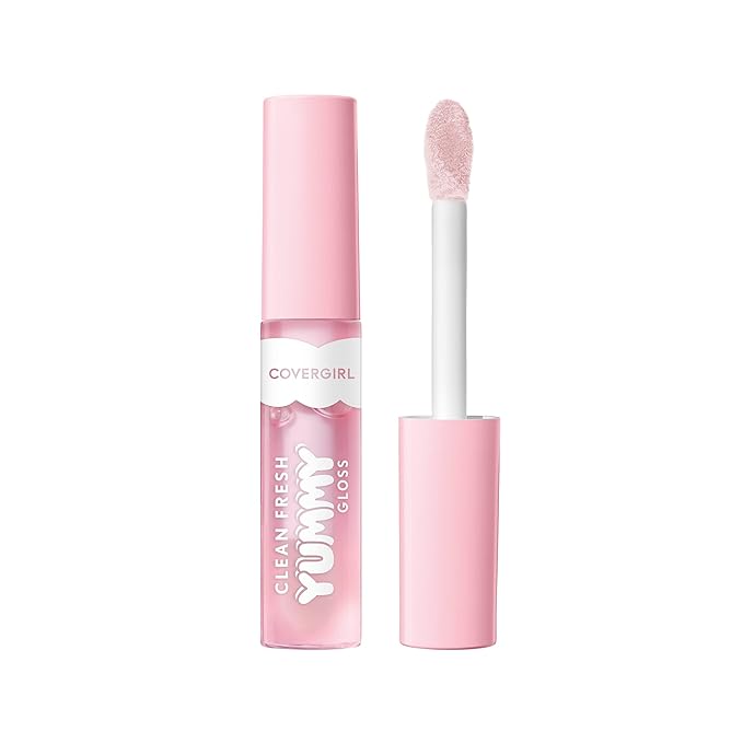 COVERGIRL Clean Fresh Yummy Lip Gloss, Sheer, Natural Scents, Vegan Formula - 100 Let's Get Fizzical, 0.33 fl oz