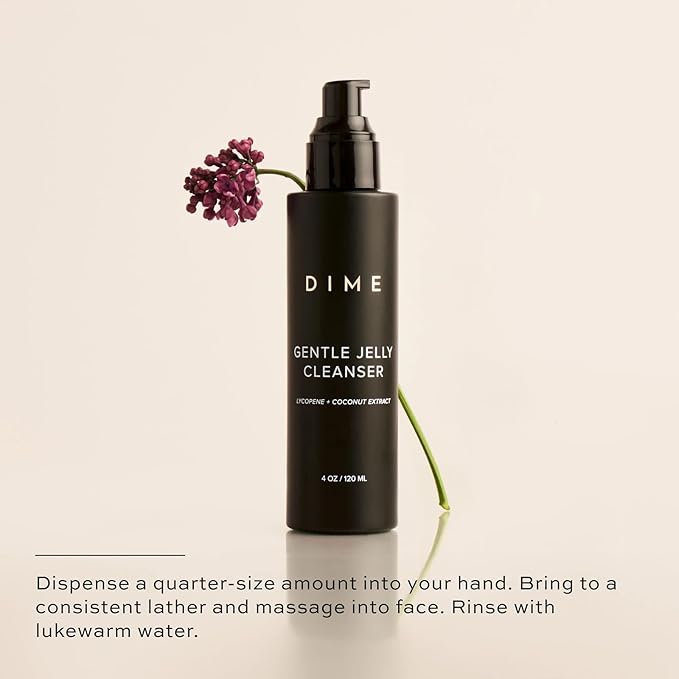 DIME Beauty Gentle Jelly Cleanser, Hydrating Facial Cleanser and Makeup Remover with Vitamin E, Face Wash for Sensitive Skin, 4 oz (120 ml)